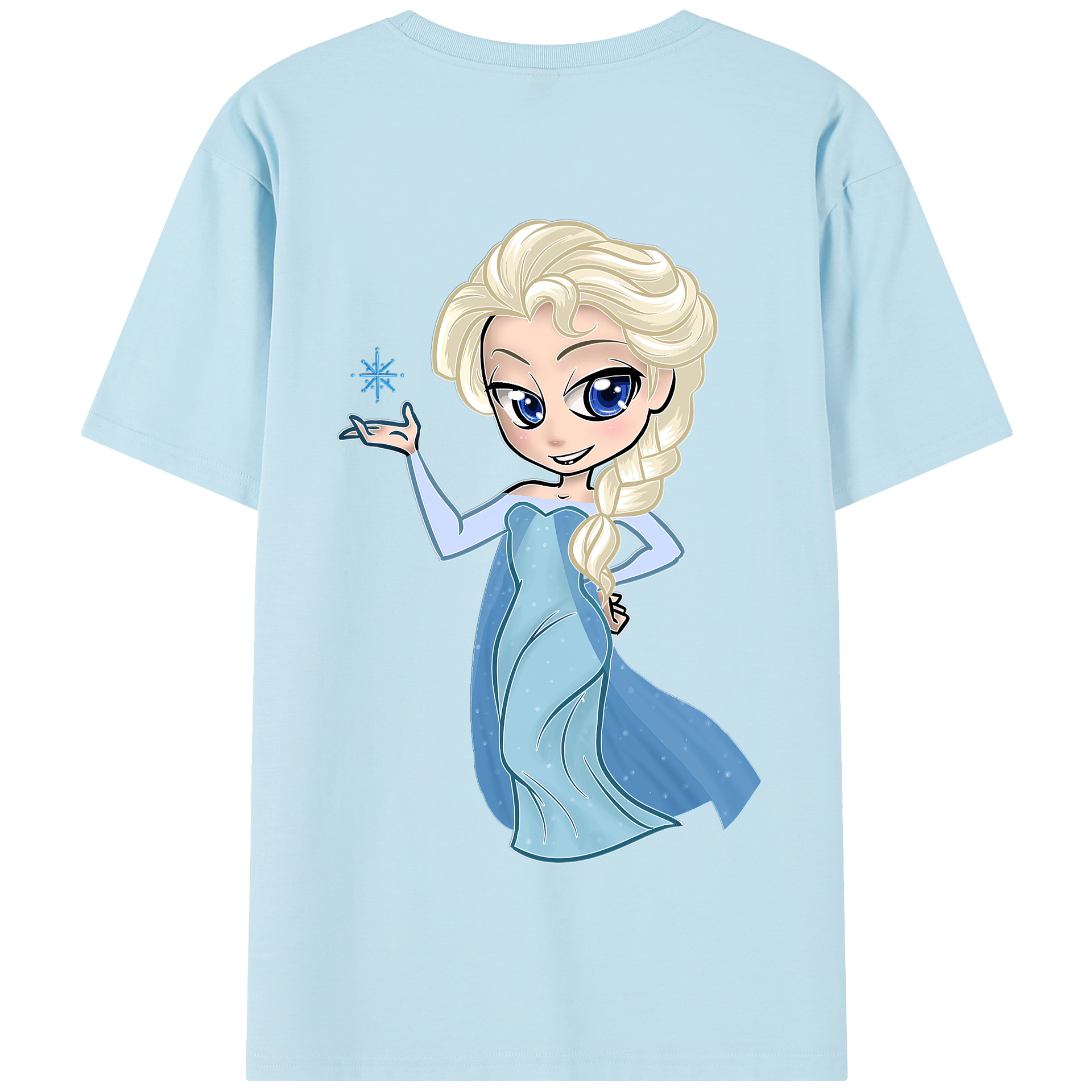 （画像用） アナと雪の女王 アンナ エルサ Frozen Anna Elsa 綿100％半袖Tシャツ（背面プリント）